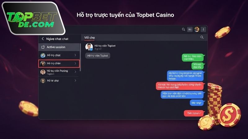 Cách sử dụng Topbet live chat tiếng Việt